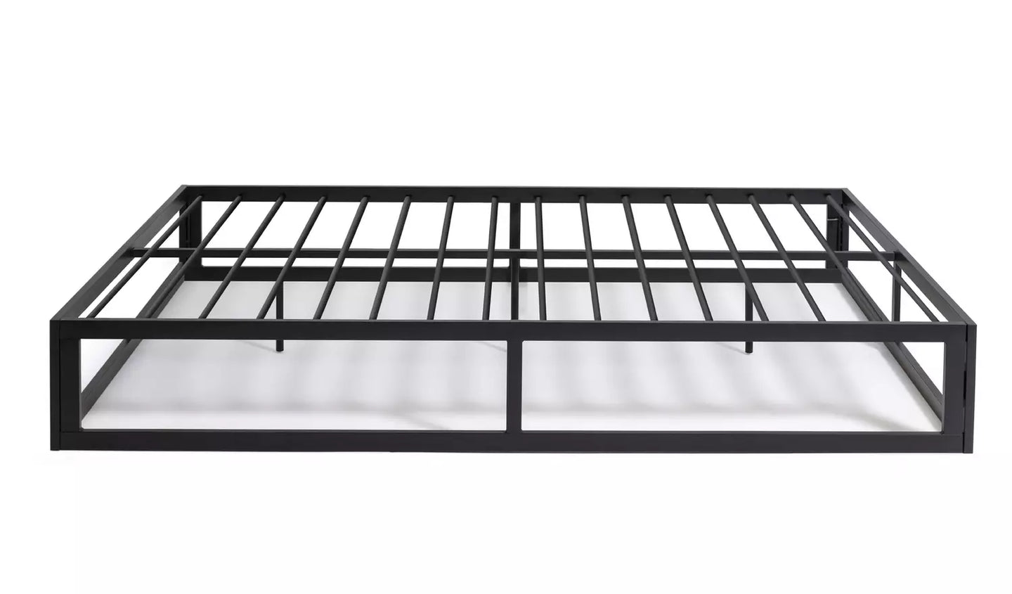 Platform Small Double Metal Bed Frame - Black